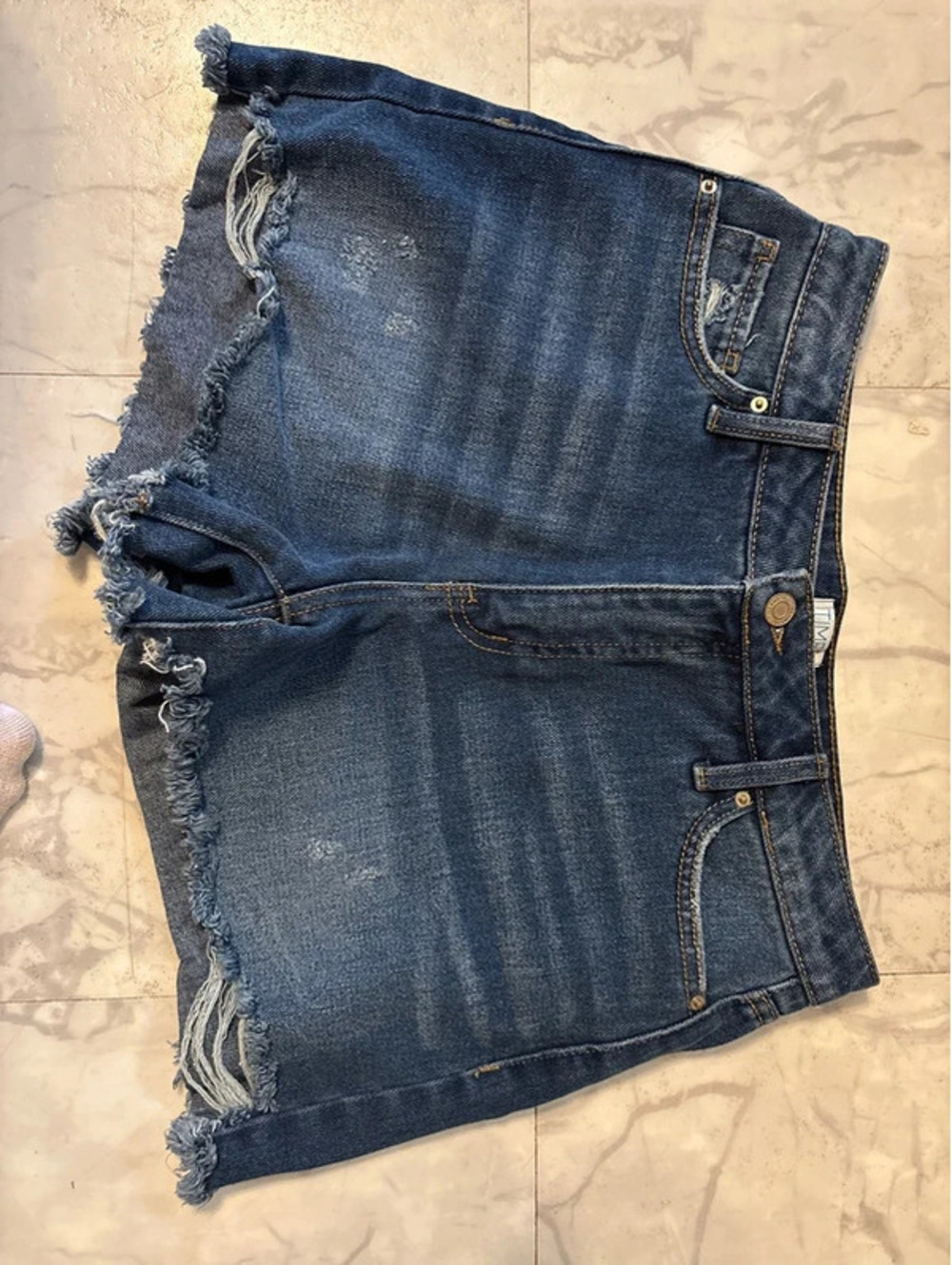 Blue Denim Shorts, Distressed cut off style